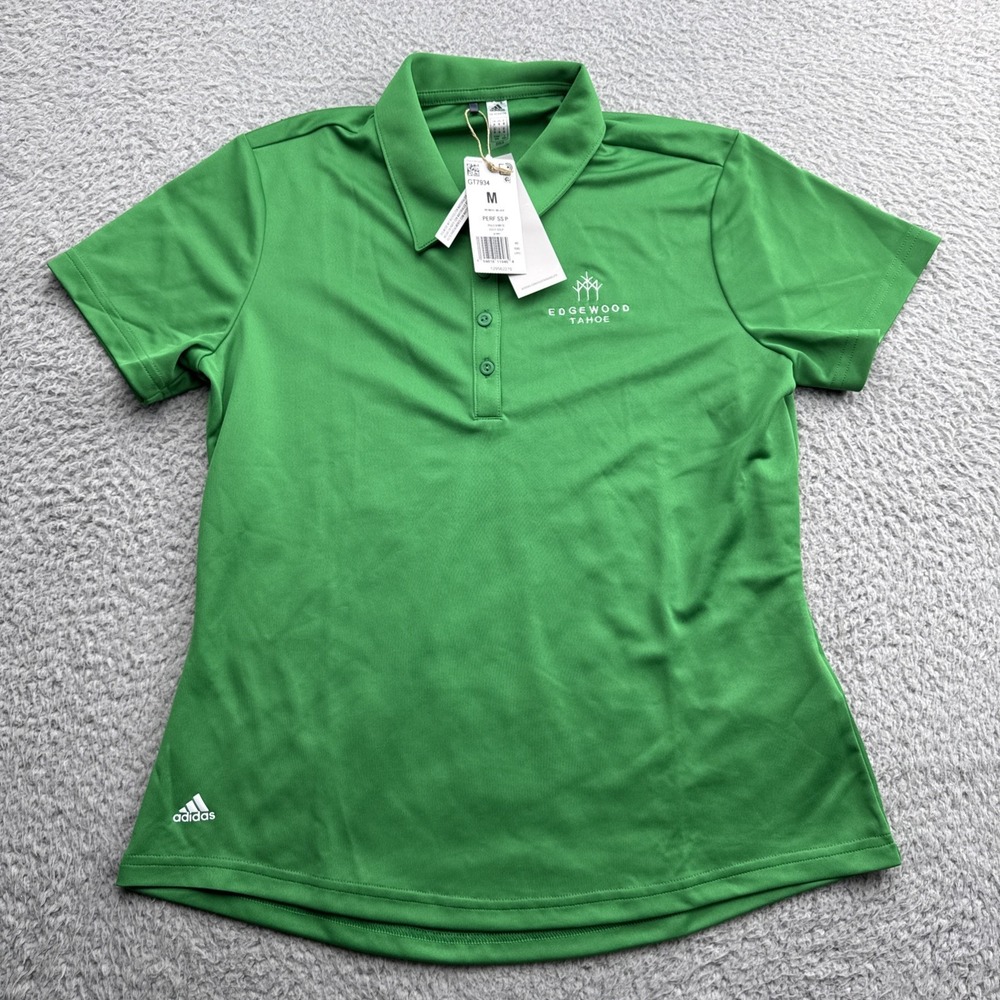 Adidas Golf Polo Shirt Womens Medium Green Edgewood Tahoe Tennis Pickleball NEW